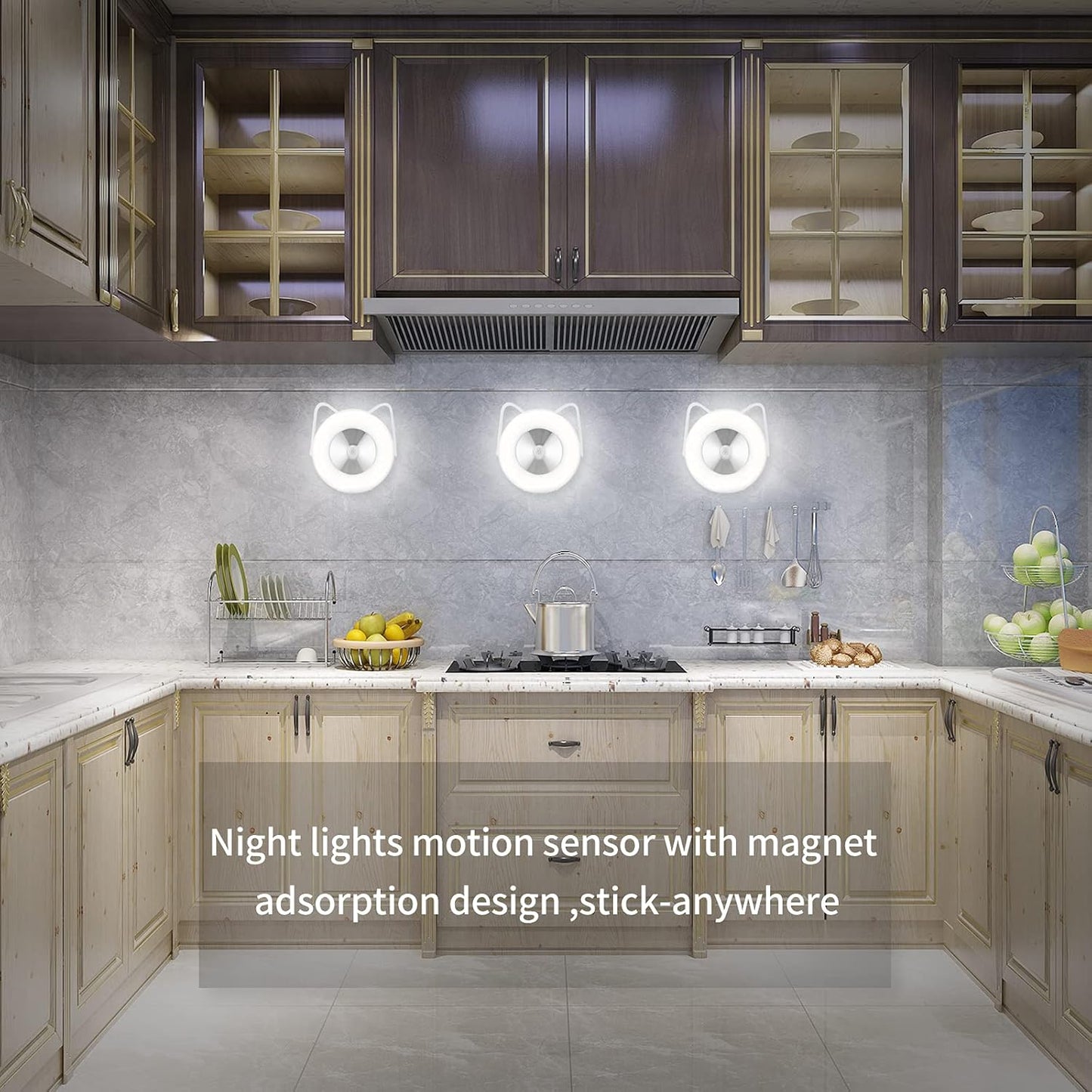 Upgraded Rechargeable Motion Sensor Stick-On Night Light Indoor,Led Closet Lights with Rotatable Bracket Design(2 Pack), Adjustable Nightlight for Stairs Bedroom Bathroom Kitchen Hallway