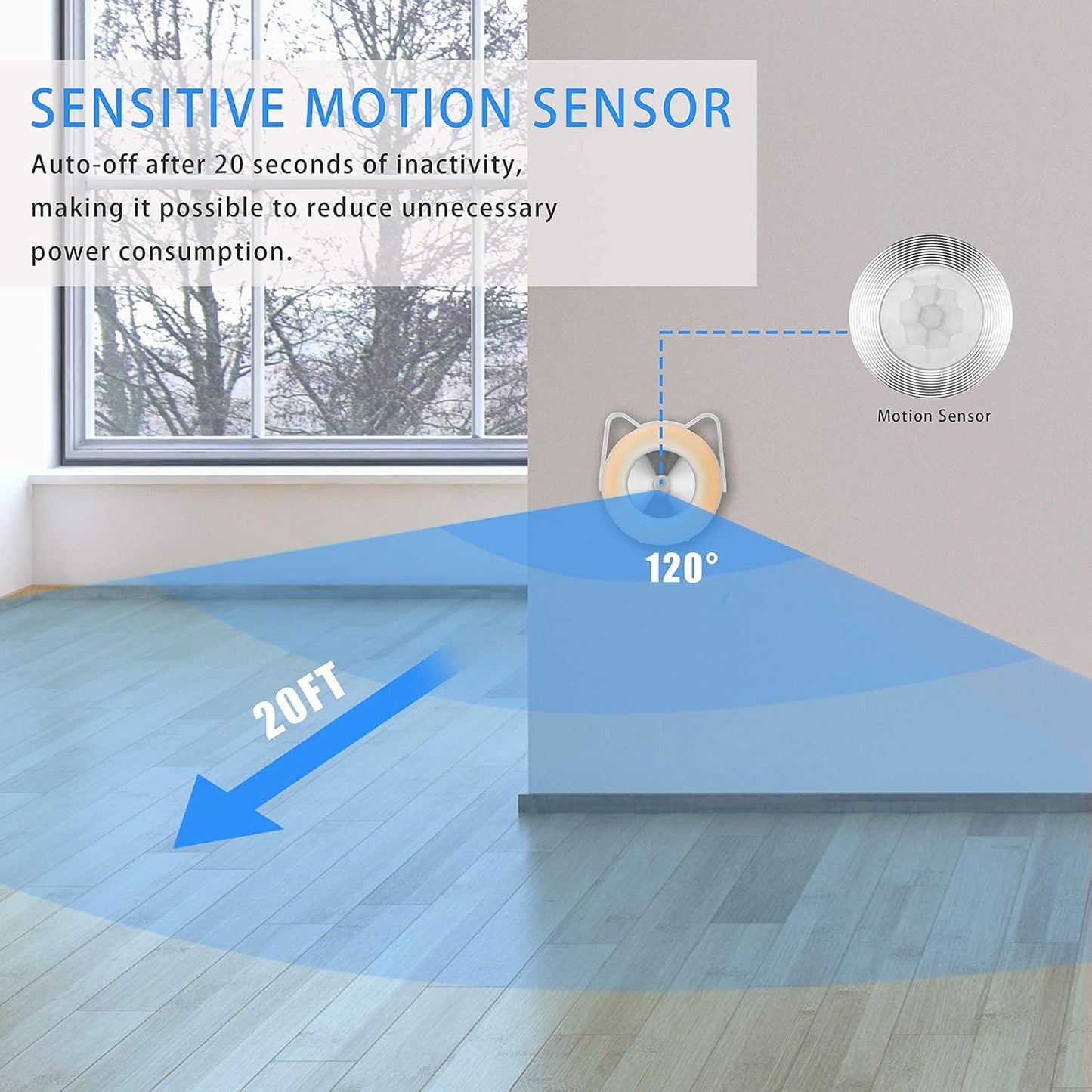 Upgraded Rechargeable Motion Sensor Stick-On Night Light Indoor,Led Closet Lights with Rotatable Bracket Design(2 Pack), Adjustable Nightlight for Stairs Bedroom Bathroom Kitchen Hallway