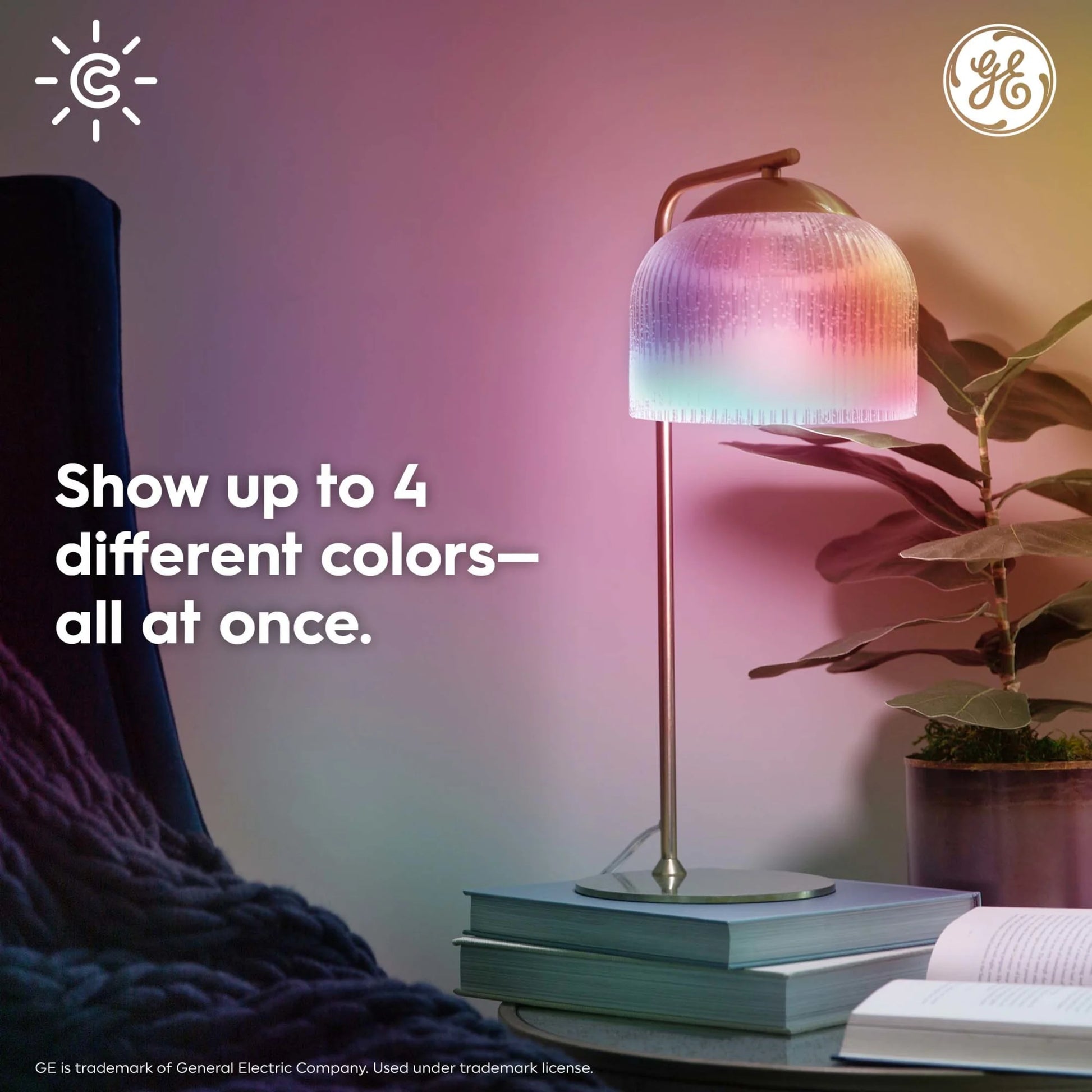 GE Cync Dynamic Effects BR30 Smart LED Light Bulb with Music Sync, Full Color, 65 Watts, E26 Base